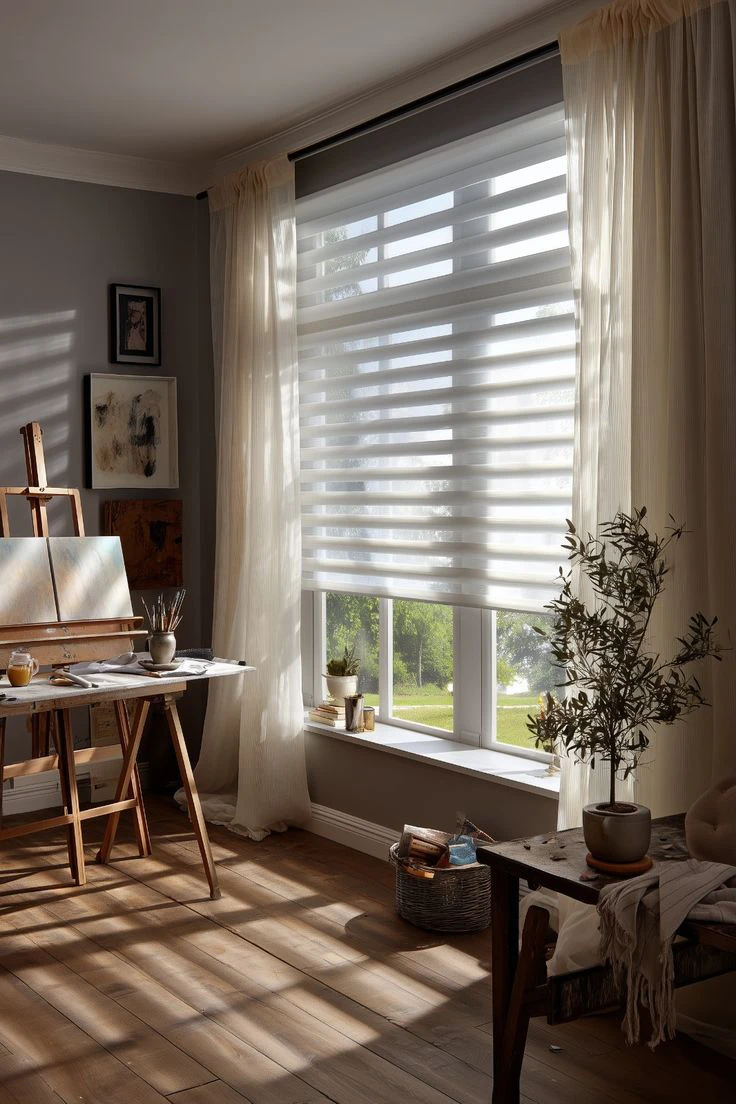 curtain styles 2026 showing layered curtains combined with shades